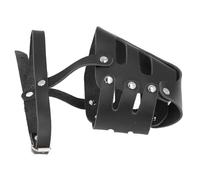 Dog Muzzle Anti Biting Chewing Breathable Adjustable Reinforced Easy to Use Dog Cage Mouth Cover for Pet Training Faux Leather Material
