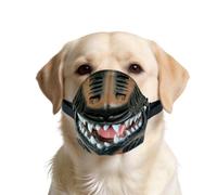 Dog Muzzle - Breathable Adjustable Soft Muzzle with Novelty Scary Teeth Des | Flexible Anti Bite Training Guard for Large Dogs | Walking Grooming Protection