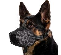 Dog Muzzle, Breathable Mesh Dog Muzzle to Prevent Biting & Scavenging, Soft No-Chafe Muzzles with 3-Way Secure Straps, Adjustable Anti Slip Dogs Mouth Cover for Small Medium Large Dogs, Black XS