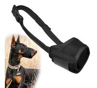 Dog Muzzle, Breathable Mesh Nylon Soft Muzzle Guard with Adjustable Loop and Soft Pad Safe Mouth Cover for Pet Training to Prevent Biting, Barking & Chewing Allows Panting Drinking(Black, M)