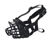 Dog muzzle， Dog Muzzle To Prevent Biting,Breathable,Adjustable,Humane Design,Front Opening,Large Breathing Hole(Black With Nose Pads,No. 1)