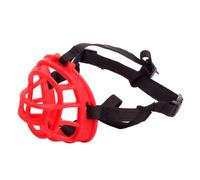 Dog muzzle， Dog Muzzle To Stop Chewing,Breathable,Adjustable,Humane Design,Large Breathing Hole,Elastic Buckle,For Dogs Prevent Biting(Red,No. 3)