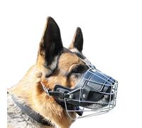 dog muzzle， Dog Muzzle Wire Basket, To Prevent Biting,Breathable,Adjustable,Metal,Resistant To Abrasion(Black,M)