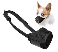 Dog Muzzle Dog Muzzles Breathable Mesh and Durable Nylon Dog Muzzle with Adjustable Loop and Soft Pad Dog Training Muzzle Prevent for Barking Biting and Chewing (Black, L)