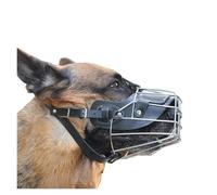 Dog Muzzle for Large Dogs - Adjustable Basket Muzzle for Pitbull, German Shepherd - Anti Biting Chewing Training - Metal Cage Design with Secure Straps(M)