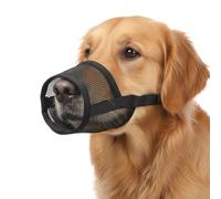 Dog Muzzle for Large Dogs - Air Mesh Muzzle Soft Mesh Muzzles for Large Sized Dog Adjustable No Bark Dogs Muzzles for Scavenging Licking & Chewing Prevent Biting Allow Pant Drink