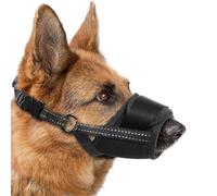 Dog Muzzle for Large Dogs, Soft Material with Reflective & Adjustable Strap, Stop Biting, Barking, Chewing, Breathable Mouth Guard for Biting Chewing Grooming, Allow Panting Drinking (Black, L Size)