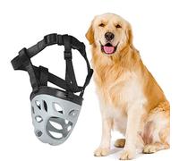 Dog Muzzle for Puppies, Interactive Hollow Dog Mouth Cover, Adjustable Plastic Puppy Muzzle for Eating and Drinking, S and M Sizes