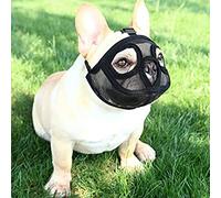 Dog Muzzle for Short Snout Dogs Cat Muzzle with Eyehole Adjustable Breathable Mesh Dog Muzzle Anti-Biting Chewing Barking Training Dog Mouth Cover for Pekingese, Shih-Tzu, Pug Short Snout Dog Muzzle