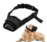 Dog Muzzle for Small and Medium, Adjustable Mesh Dog Muzzle for Shiba Inu Corgi Border Collie Samoyed Soft Breathable Nylon Dogs Mouth Cover Pet Muzzles Prevent Biting Barking Allows Drinking (L)