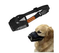 Dog Muzzle for Small Dogs - Soft Cotton Mesh Adjustable Breathable Muzzle for Biting, Barking, Grooming & Training(Black, S)