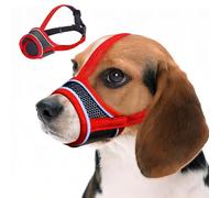 Dog Muzzle for Small Medium Dogs Breathable Mesh Dogs Muzzle with Adjustable Hook to Prevent Biting Chewing and Certain Barking (Red, M)