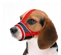 Dog Muzzle for Small Medium Dogs Breathable Mesh Dogs Muzzle with Adjustable Hook to Prevent Biting Chewing and Certain Barking (Red,S)