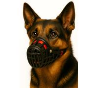 Dog Muzzle - Large - Durable & Adjustable Plastic Muzzle for Safe Control - Ideal for Walks & Training - Flamingo Muzzle Silas XL