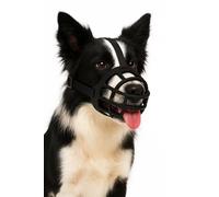 Dog Muzzle - Large - Soft Silicone Adjustable Muzzle for Comfort & Safety - Suitable for Training, Walking & Vet Visits - Flamingo Muzzle Benzo L