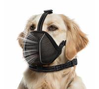 Dog Muzzle,Mesh Soft Muzzle for Small Medium Large Sized Dogs, Adjustable Puppy Muzzles with Collar Prevents Chewing,Biting & Scavenging | Allows Panting, Drinking & Grooming (M)