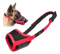 Dog Muzzle Nylon Mesh Breathable Soft Muzzle Guard for Dogs Prevent Biting Adjustable Loop Pet Mouth Cover for Chewing Anti-Barking Anti-Chaos Puppy Muzzles (Red, M)