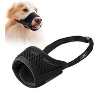 Dog Muzzle Nylon Mesh Breathable Soft Muzzle Guard for Dogs Prevent Biting Adjustable Loop Pet Mouth Cover for Chewing Anti-Barking Anti-Chaos Puppy Muzzles (Black, L)