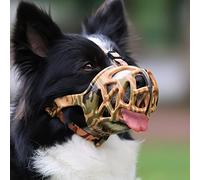 Dog Muzzle, Printed Basket Muzzle for Small Medium Large Dogs Dachshund, Beagle, German Shepherd, Breathable Pet Muzzles to Prevent Biting Chewing Scavenging, Allows Panting and Drinking