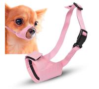 Dog Muzzle, Small Soft No Barking Dog Muzzle for Puppy Dogs,Short Snout Adjustable Mesh Muzzle for Chihuahua Yorkshire Terrier Grooming Vet Visits, Prevent Biting Chewing Fighting (Size:XXS)