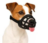Dog Muzzle - Small - Soft Silicone Adjustable Muzzle for Comfort & Safety - Suitable for Training, Walking & Vet Visits - Flamingo Muzzle Benzo S