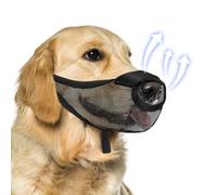 Dog Muzzle, Soft Air Mesh Muzzle for Small Medium Large Dogs Anti Biting Barking Chewing Breathable Adjustable Pet Muzzle with Opening Design