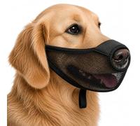 Dog Muzzle, Soft Air Mesh Muzzles for Medium Sized Dogs, Breathable Dog Mussels for Scavenging Biting Licking & Barking, Adjustable Mouth Guard with Front Opening, Allows Panting and Drinking(Black,M)