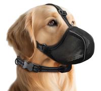 Dog Muzzle-Soft Breathable Mesh Nylon Adjustable Muzzle for Small Medium Large Dogs Prevents Chewing,Biting & Scavenging | Allows Panting, Drinking & Grooming | Secure Collar Strap Design(Black-XL)