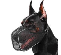 Dog Muzzle, Soft Breathable Muzzle for Large Dogs with Reflective Strips, Dog Mask Large Breed with Adjustable Velcro Straps for Stopping Biting Licking and Chewing (L)