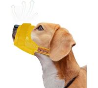 Dog Muzzle,Soft Mesh Anti-Bite Muzzle, Pet Muzzle with Adjustable Drinkable Ring for Small, Medium and Large Dogs (GZT-Yellow-L)