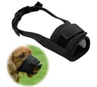 Dog Muzzle Soft Mesh Muzzle for Anti-Biting Anti-Barking Anti-Chaos Allows Panting Drinking Breathable Adjustable Soft Nylon Puppy Muzzles for Large Medium Small Dogs(Black, L)