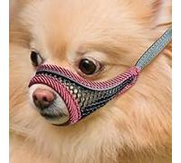 Dog Muzzle, Soft Mesh Muzzles for Small Dogs, Chihuahua Shih Tzu Yorkie Pom, Short Snout Mouth Guard for Barking Biting Grooming, Breathable Adjustable Puppy Muzzle (Cherry Red, XS)