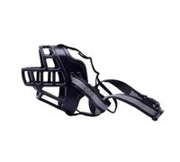 Dog muzzle， Soft Muzzle For Dogs Medium,Breathable,Adjustable,Humane Design,Front Opening,Allows Panting And Drinking(Black Reflective Tape,No. 6)