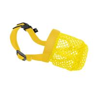 Dog muzzle， Soft Muzzle For Dogs Medium, Mesh Dog,Breathable,Adjustable,Allows Panting,Large Breathing Hole,Elastic Buckle(Yellow,S)