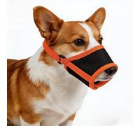 Dog Muzzle,Soft Muzzle for Dogs,Muzzle for Medium Large Sized Dogs,Drinkable Adjustable Dog muzzles Privent Anti Bitng Barking Chewing for Grooming (Orange, L)