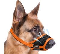 Dog Muzzle, Soft Muzzle for Small Medium Large Sized Dog to Anti & Prevent Biting Barking Chewing,Soft Grooming Muzzle for German Shepherd with Adjustable Strap, Allows Panting and Drinking(Yellow,S)