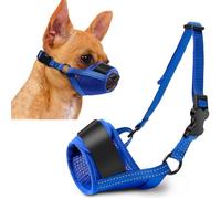Dog Muzzle, Soft No Barking Adjustable Mesh Muzzles for Small Dogs Anti Chewing, Breathable Puppy No Bite Muzzle for Toy Poodle Pomeranian, etc, Suit for Grooming Vet Visits Allows Panting