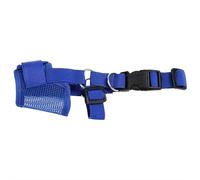 Dog Muzzle,Soft Nylon Muzzle Anti Biting Barking Chewing,Air Mesh Breathable Comfortable For Dogs To Wear Equipped With Adjustable Buckle Suit For Grooming Vet Allows Panting Drinking(Deep Blue