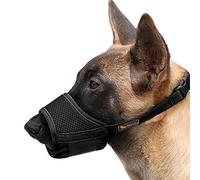 Dog Muzzle,Soft Nylon Muzzle Anti Biting Barking Chewing,Air Mesh Breathable Drinkable Adjustable Loop Pets Muzzle for Small Medium Large Dogs 4 Colors 4 Sizes (Black, XL)