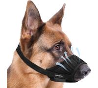 Dog Muzzle, Soft Nylon Muzzles for Small Medium Large Sized Dogs to Anti & Prevent Biting Barking Chewing, Pet Mouth Guard for German Shepherd with Adjustable Strap, Allows Panting Drinking (Black,M)