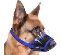 Dog Muzzle, Soft Nylon Muzzles for Small Medium Large Sized Dogs to Anti & Prevent Biting Barking Chewing, Pet Mouth Guard for German Shepherd with Adjustable Strap, Allows Panting Drinking (Blue,XL)