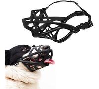 Dog Muzzle Soft Rubber Basket Breathable Muzzles Adjustable Straps for Small Medium Large Dogs Allows Drink Water and Panting Anti-Biting Prevent Chewing Barking Fighting Pet Mouth Cover (XL, Black)