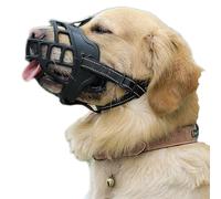 Dog Muzzle, Soft Rubber Safe Basket Breathable Muzzles Adjustable Straps for Small, Medium, Large Dogs Allows Drinking and Panting Anti-Biting,Barking and Chewing Mouth Cover (XL-6, Black)