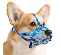 Dog Muzzle to Prevent Biting, Basket Muzzles for Large Medium Small Dogs Allows Panting Drinking Anti Chewing, Perfect for Grooming Trimming Training and Aggressive Reactive Dogss (Blue, Size 3)