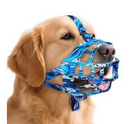Dog Muzzle to Prevent Biting, Basket Muzzles for Large Medium Small Dogs Allows Panting Drinking Anti Chewing, Perfect for Grooming Trimming Training and Aggressive Reactive Dogss (Blue, Size 5)