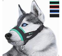 Dog Muzzle with Adjustable Head Strap, Soft Nylon Muzzle to Prevent from Biting,Barking and Chewing(XL/Green)