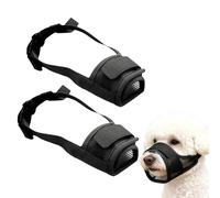 Dog Muzzles, 2 PCS Breathable Mesh Soft Muzzles for Dogs, Adjustable Strap for Small, Medium and Large Breed Dogs to Prevents Biting, Eating Garbage and Barking, Not Affect Drink - Black S