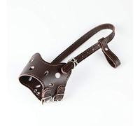 Dog muzzles, Adjustable Black Leather Dog Muzzle for Barking, Biting, and Chewing Prevention(M)