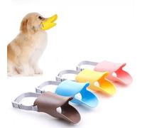 Dog Muzzles,Silicone Duck Mouth Shape Dog Mouth Covers,Silicone Anti Bite Muzzles with Adjustable Straps,Anti-biting Barking Chewing Water Drinkable Dog Muzzles for Small Dogs(brown)