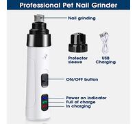 Dog Nail Clipper Silicone Handle Pet Nail Clipper, Quiet Electric Nail Grinder with USB Rechargeable for Small Medium Dogs Cats, with Various Size Apertures, Amplitude Reduction